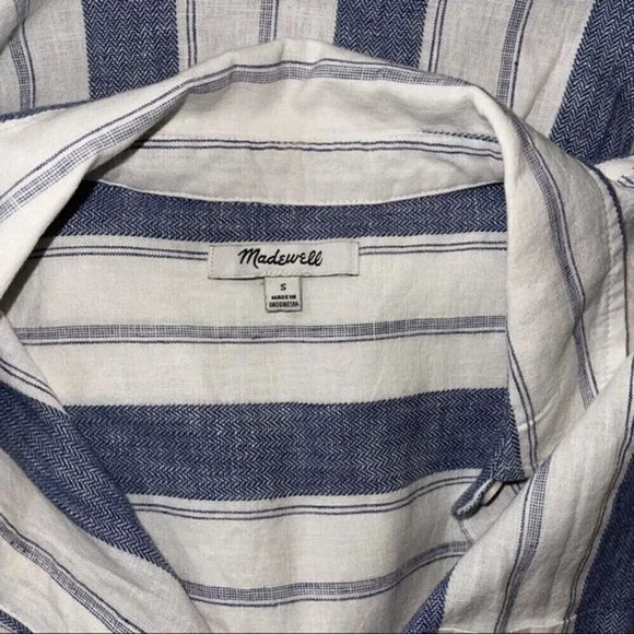 Madewell Striped Sleeveless Shirt Sz S ❤️ - Picture 6 of 6